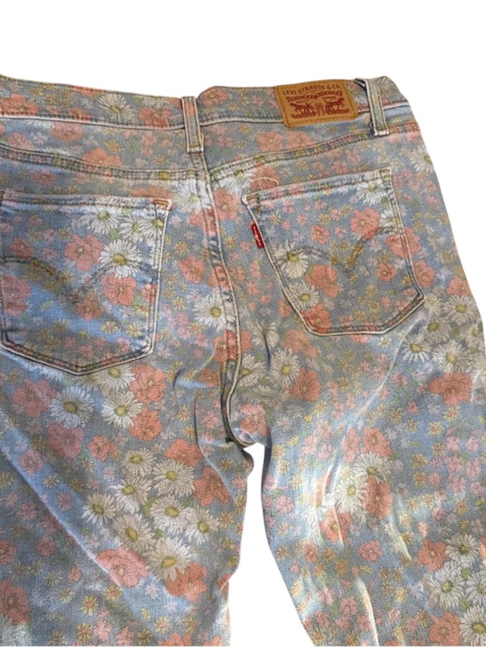 Vintage Boho Levi’s Shaping Skinny Jeans Floral Print Size 28 - Picture 4 of 4